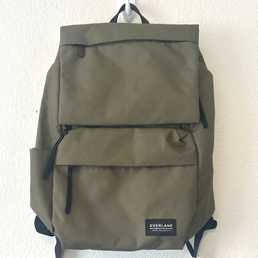 Everlane ReNew 27L Transit Backpack Olive Green Recycled Laptop Travel